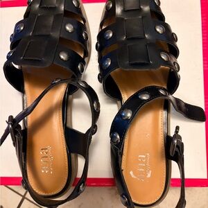 a.n.a Black Studded Sandals